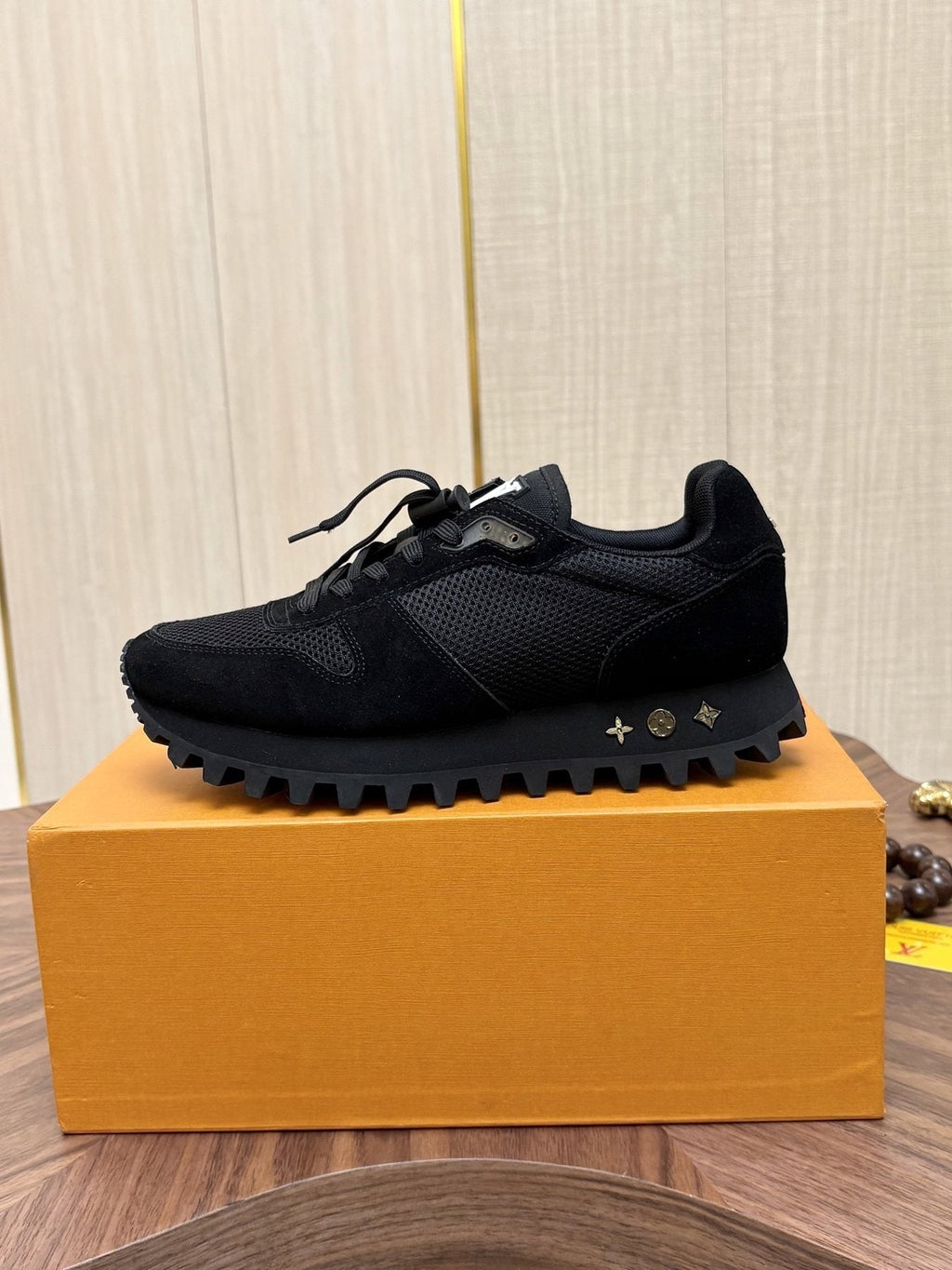 Louis Vuitton Black & Dark Gray Low-Top Sneakers — side