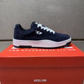 DIESEL Navy Blue and White Low-Top Sneakers — hero