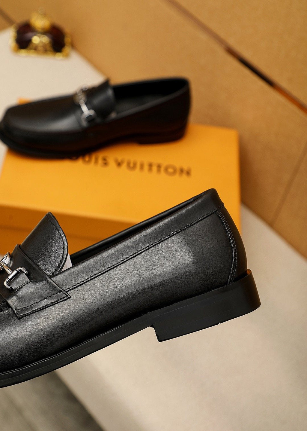 Louis Vuitton Black Hardware Loafers — side