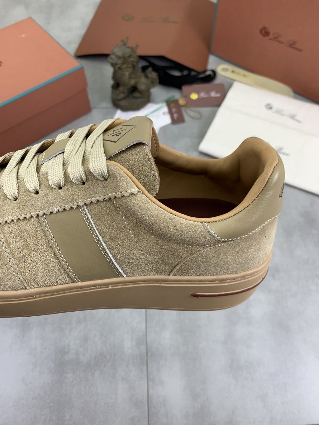 微商相册测试鞋子-Loro Piana Beige Low-Top Sneakers — side