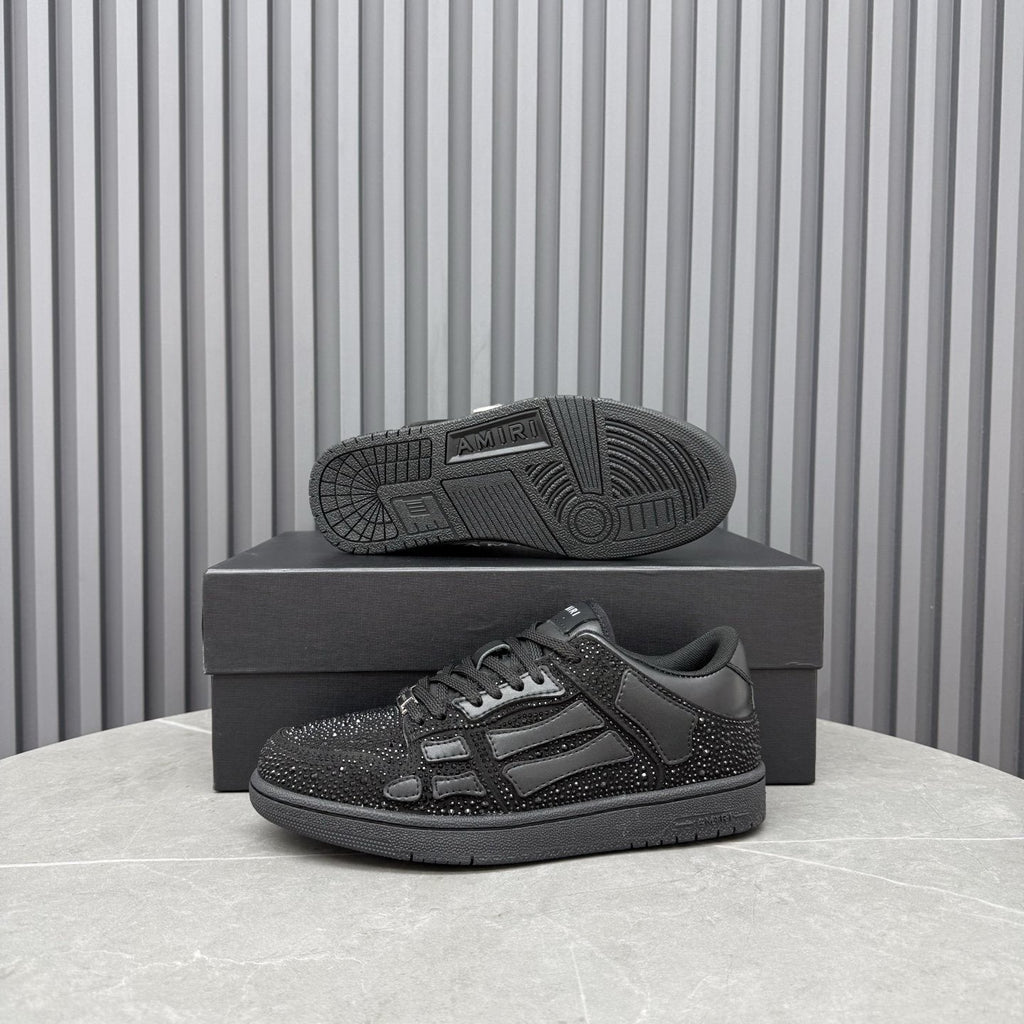 AMIRI Black Embellished Low-Top Sneakers — side