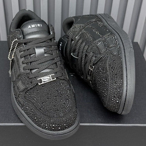 AMIRI Black Embellished Low-Top Sneakers — hero