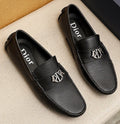 Dior Black Textured Leather Loafers — hero