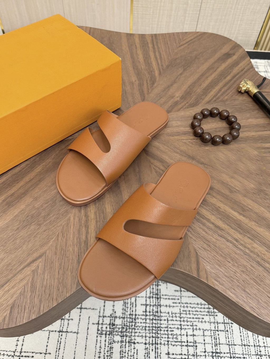 Loro Piana Cross-Strap Slide Sandals — front