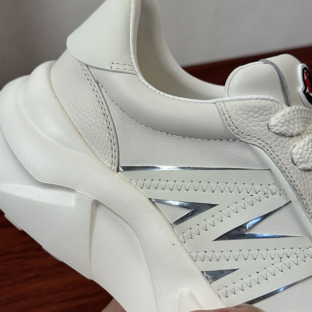 Moncler White Chunky Sole Sneakers — detail