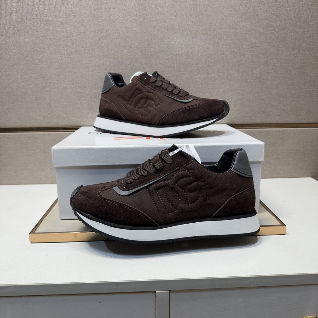 Dolce & Gabbana Dark Brown Low-Top Sneakers — side