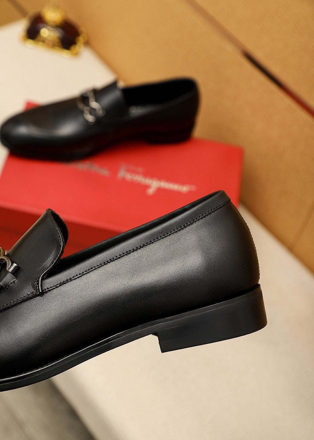 Ferragamo Black Bit Loafers — detail