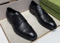 Gucci Black Textured Lace-Up Dress Shoes — front