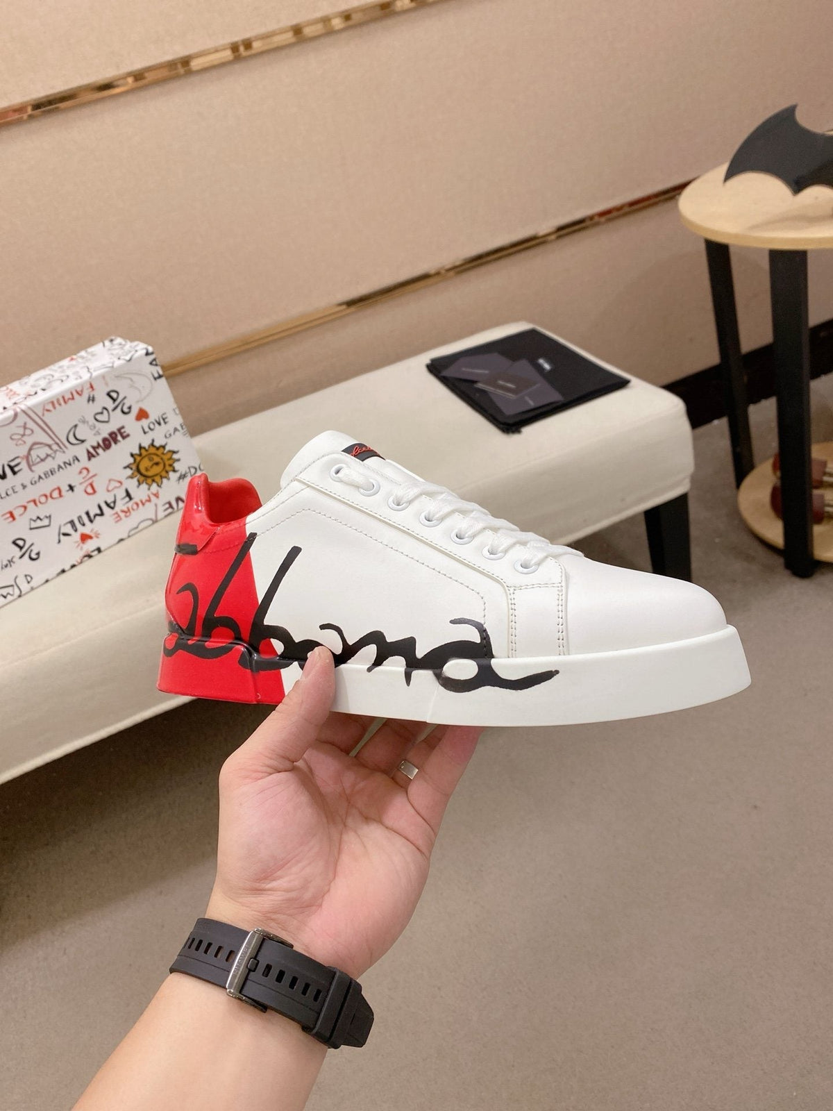 Dolce & Gabbana Graphic Heel Low-Top Sneakers — hero