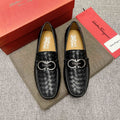 Ferragamo Black Woven Driving Loafers — hero
