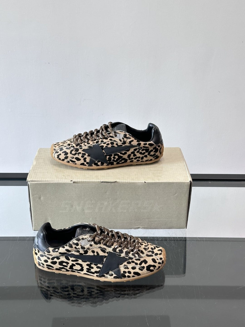 Golden Goose Leopard Print Star Sneakers — side