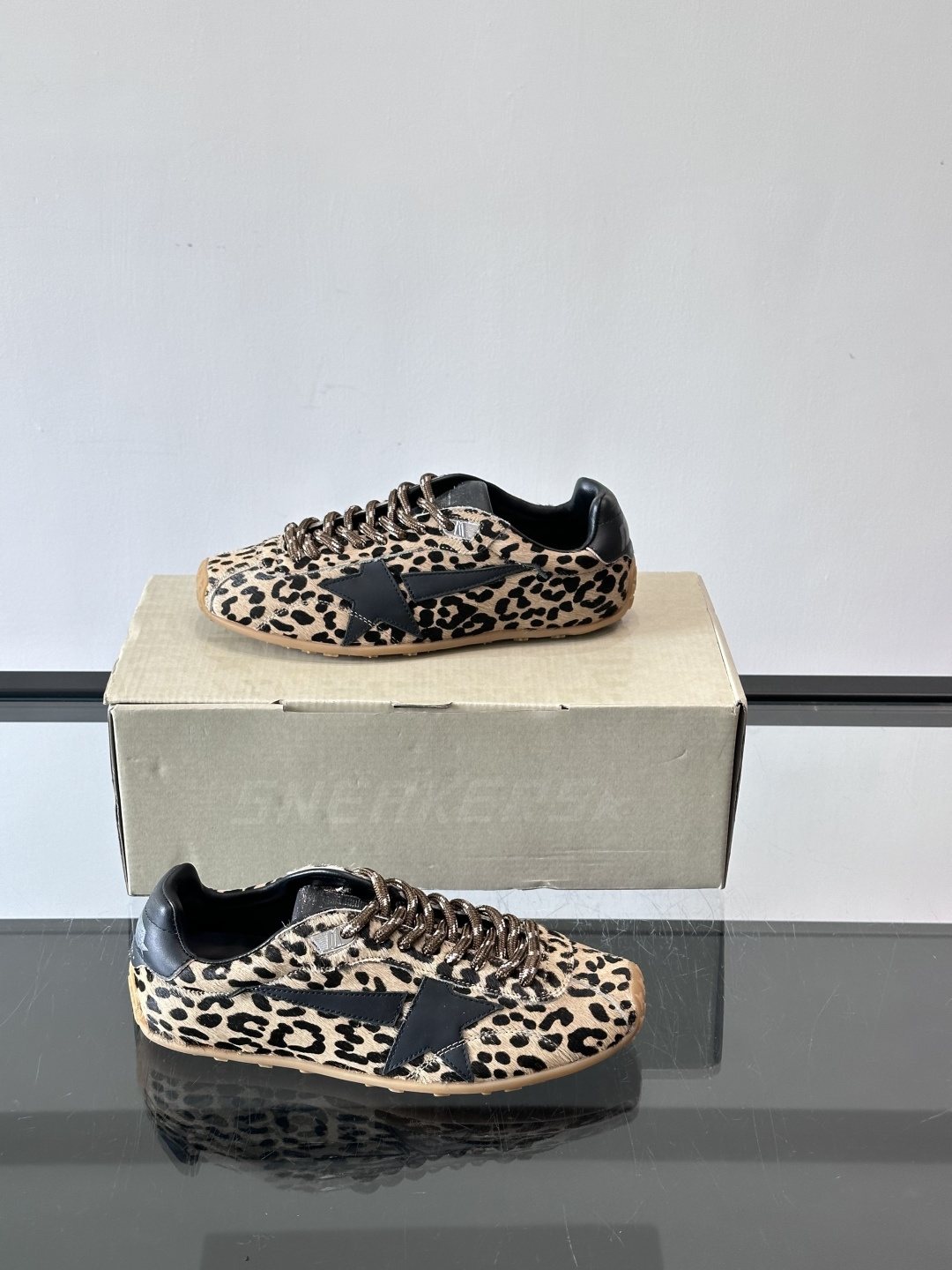 Golden Goose Leopard Print Star Sneakers — side