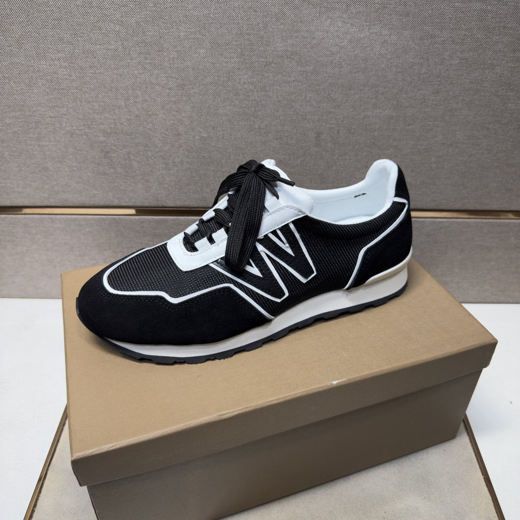 J.M. Weston Black and White Panel Sneakers — side