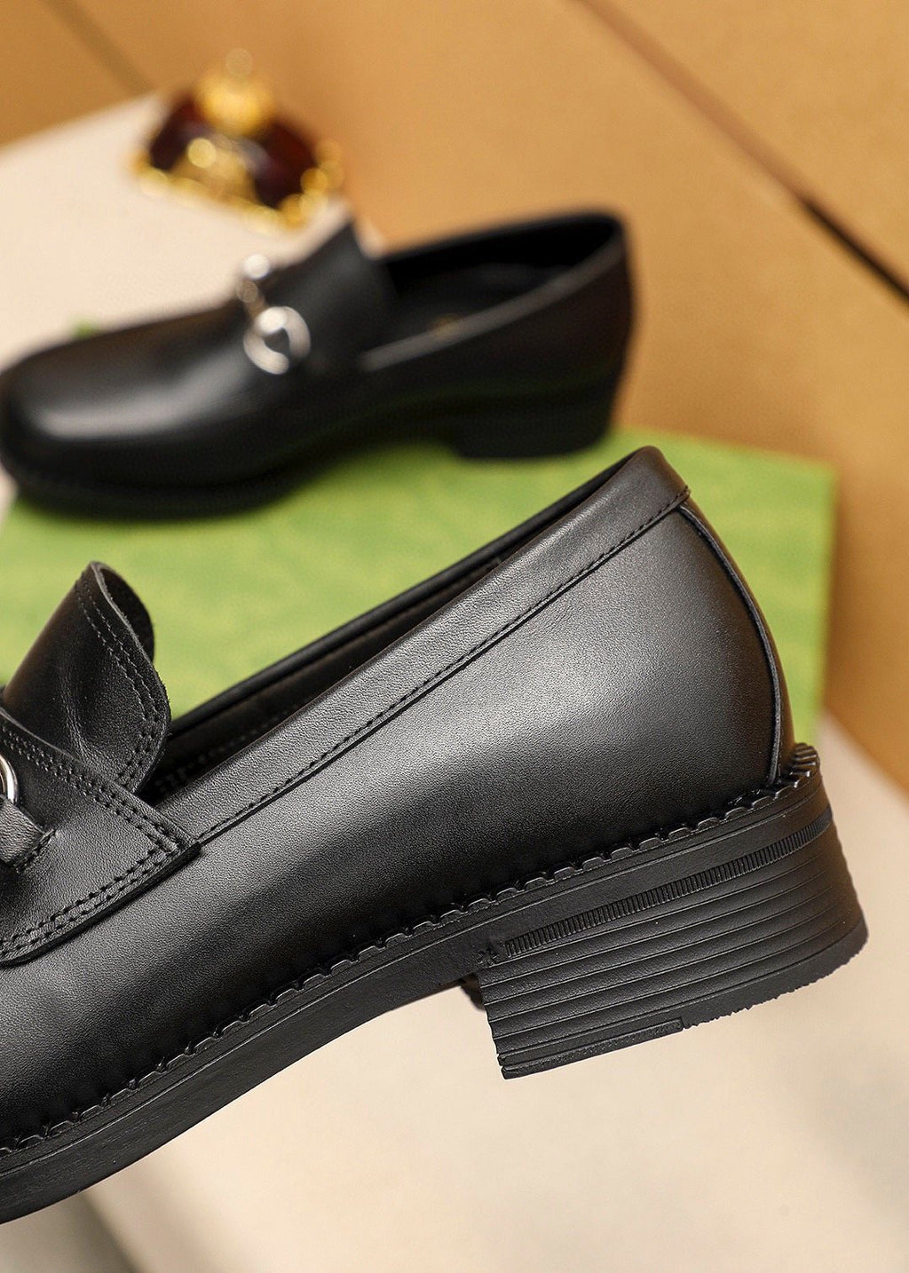 Gucci Black Horsebit-Style Leather Loafers — back