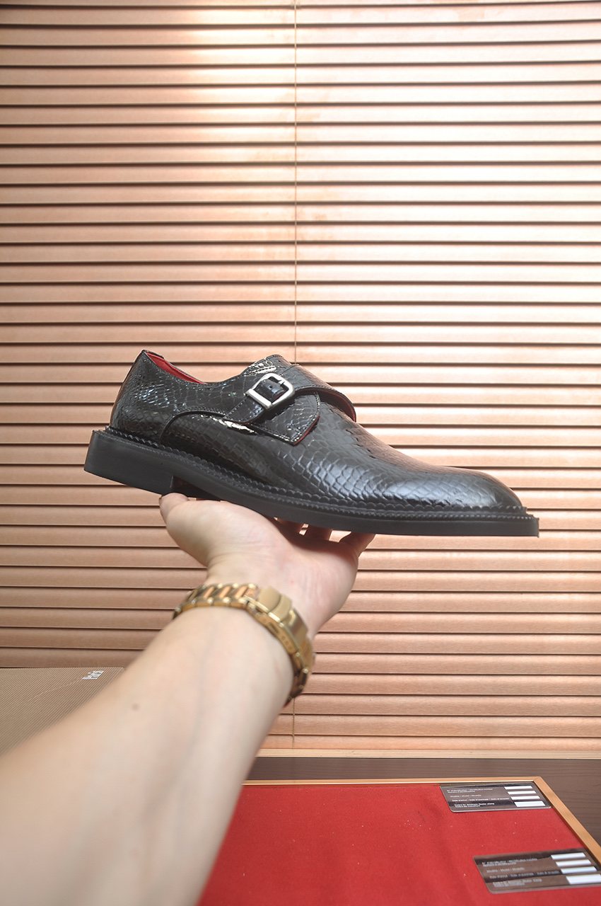 Christian Louboutin Black Buckle Loafers — model