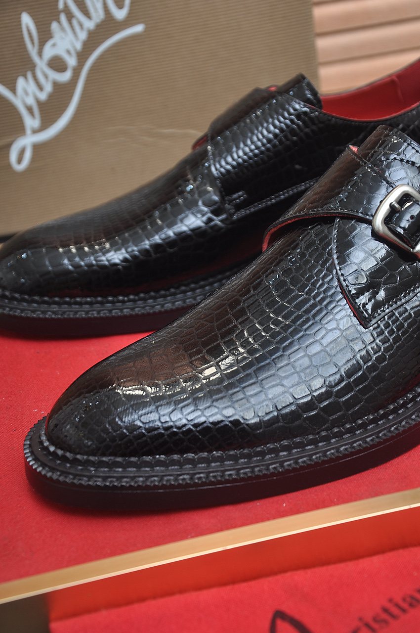 Christian Louboutin Black Buckle Loafers — detail