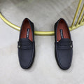 Dolce & Gabbana Black Textured Leather Loafers — hero