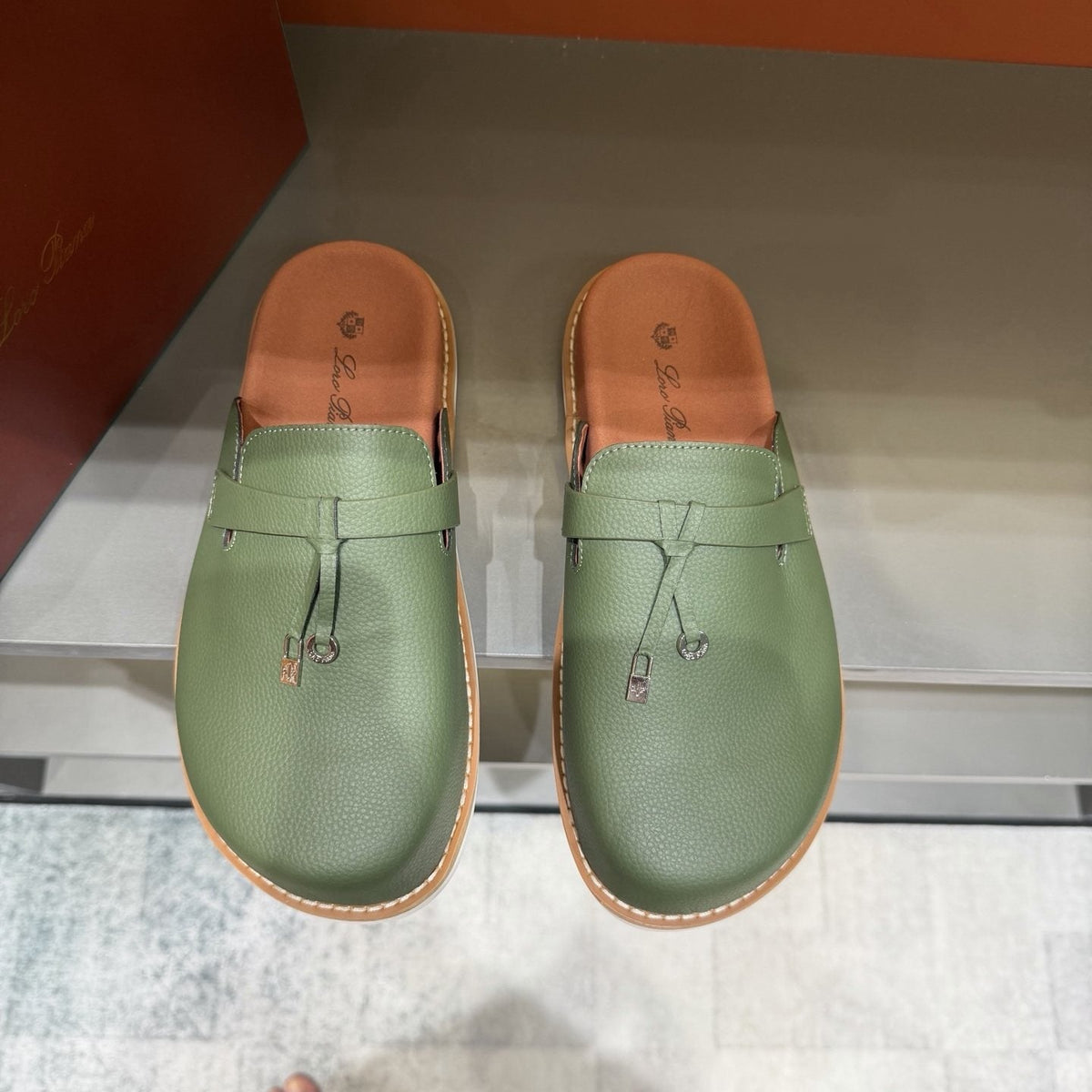 Backless Loafers with Layered Vamp Strap — front