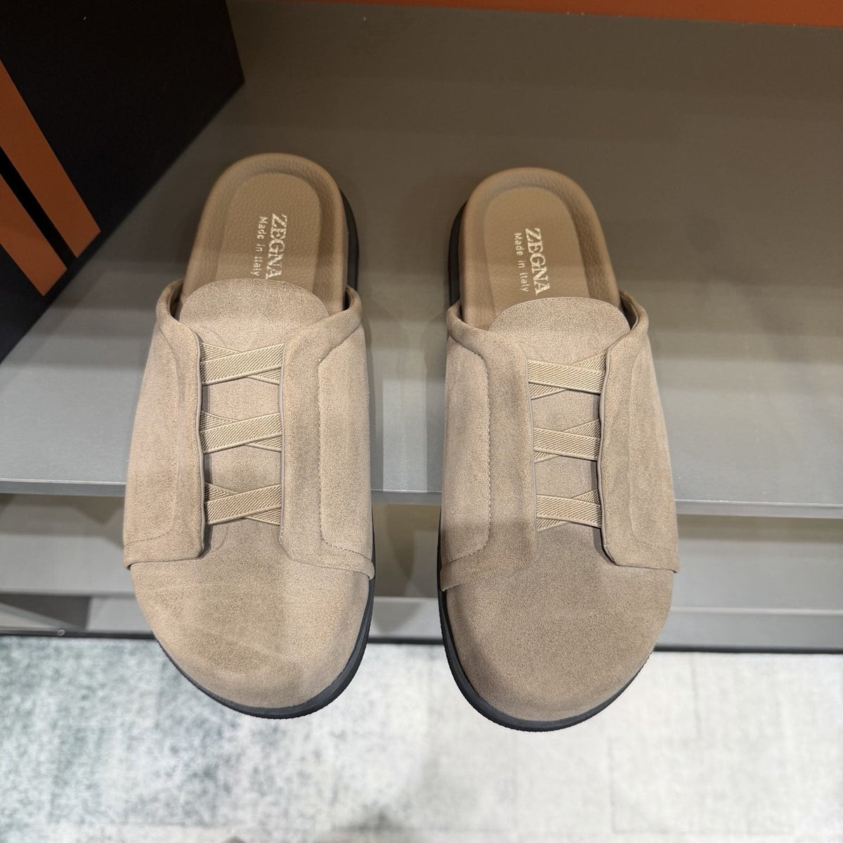 ZEGNA Cutout Slide Sandals — front