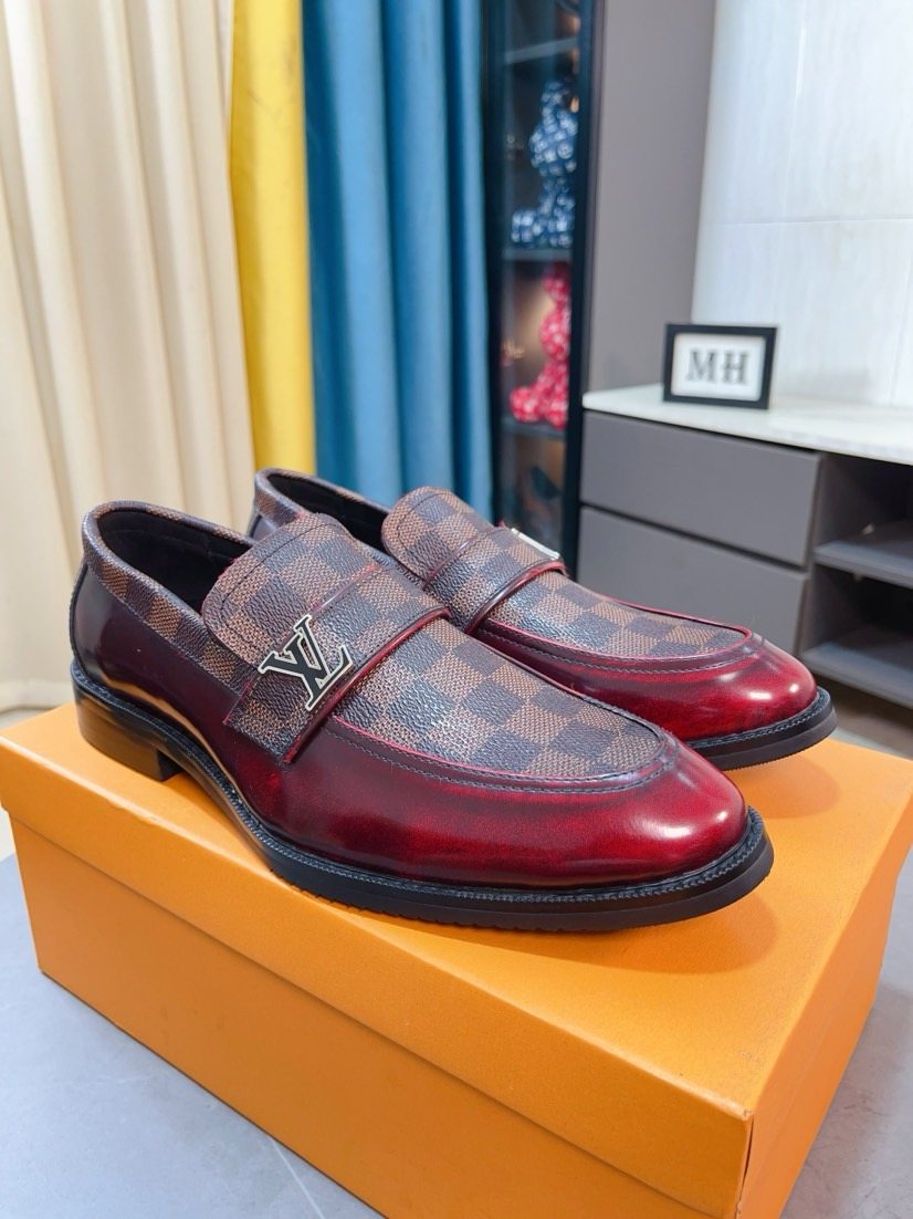 Louis Vuitton Check Panel Loafers — model