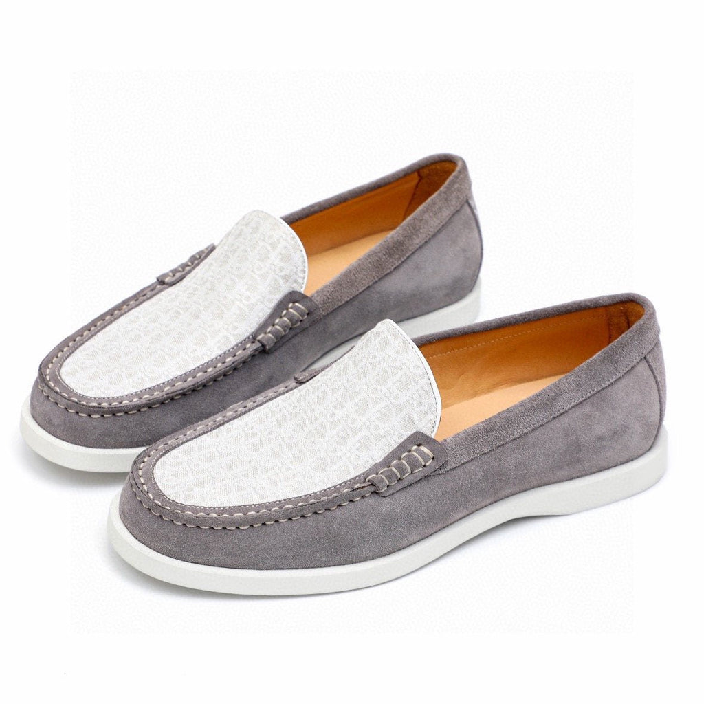 Dior Patterned Vamp Slip-On Shoes — side