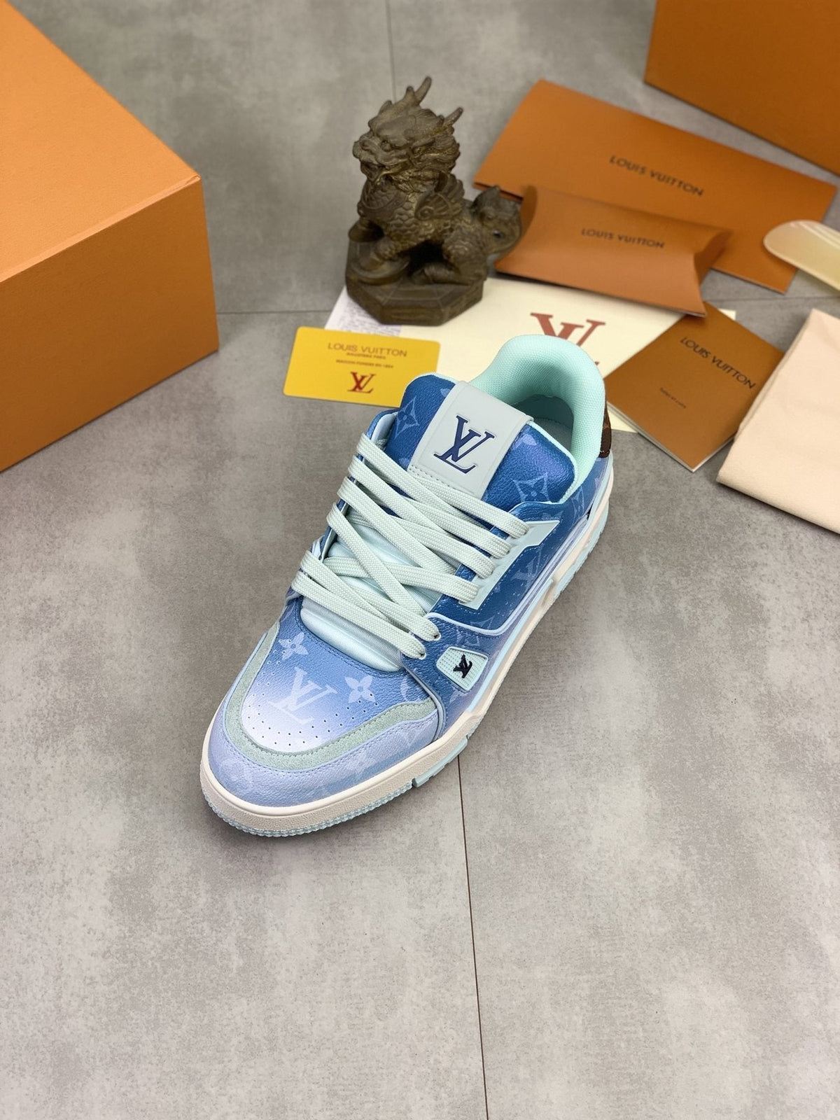 Louis Vuitton Blue Low-Top Sneakers — front