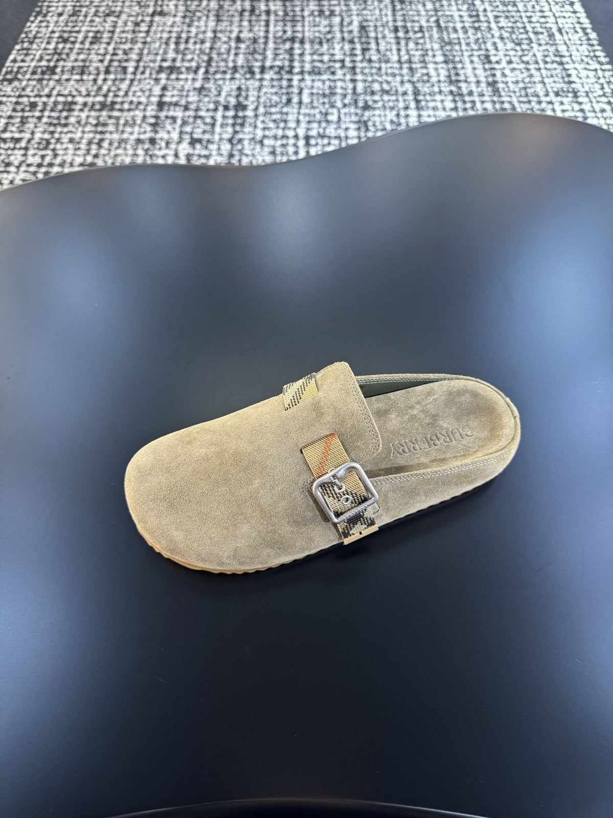 Burberry Men's Adjustable Buckle Slide Sandals — front