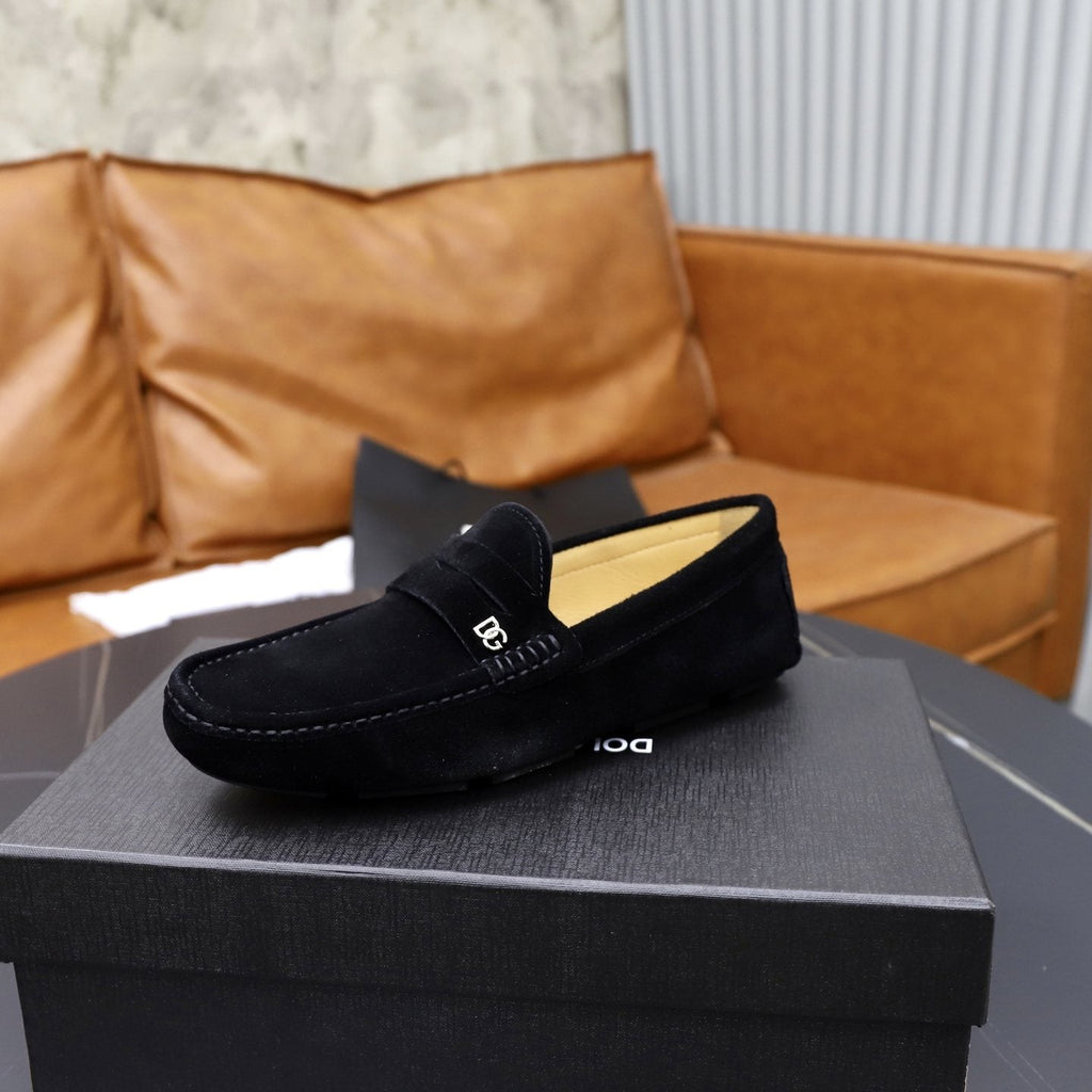 Dolce & Gabbana Men's Leather Penny Loafers — side