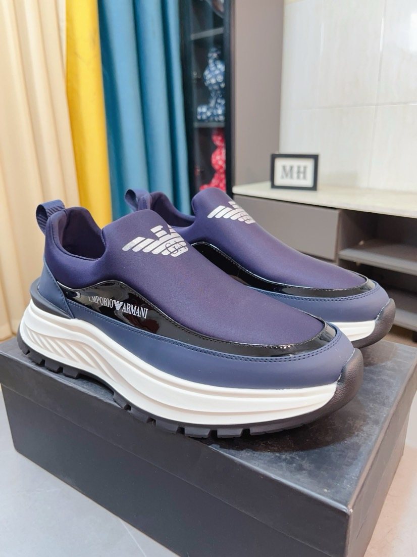 Armani Color-Block Slip-On Sneakers — model