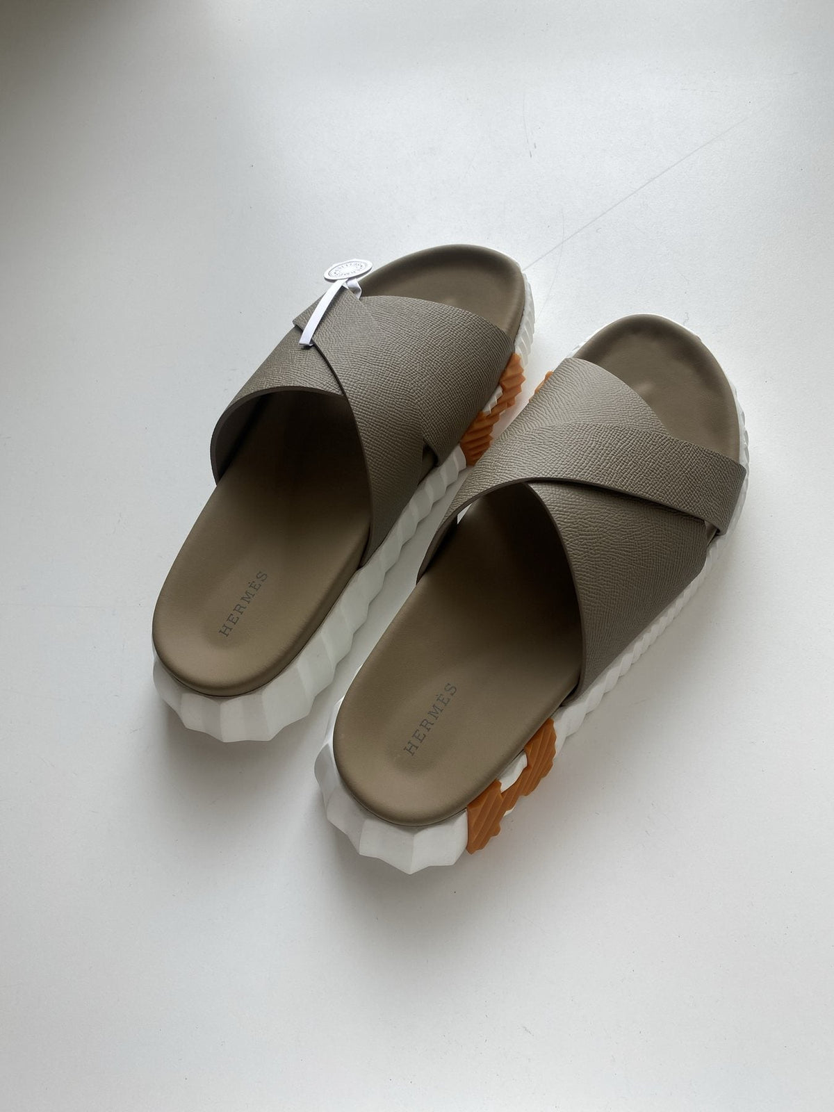 Hermès Cross-Strap Slide Sandals — front