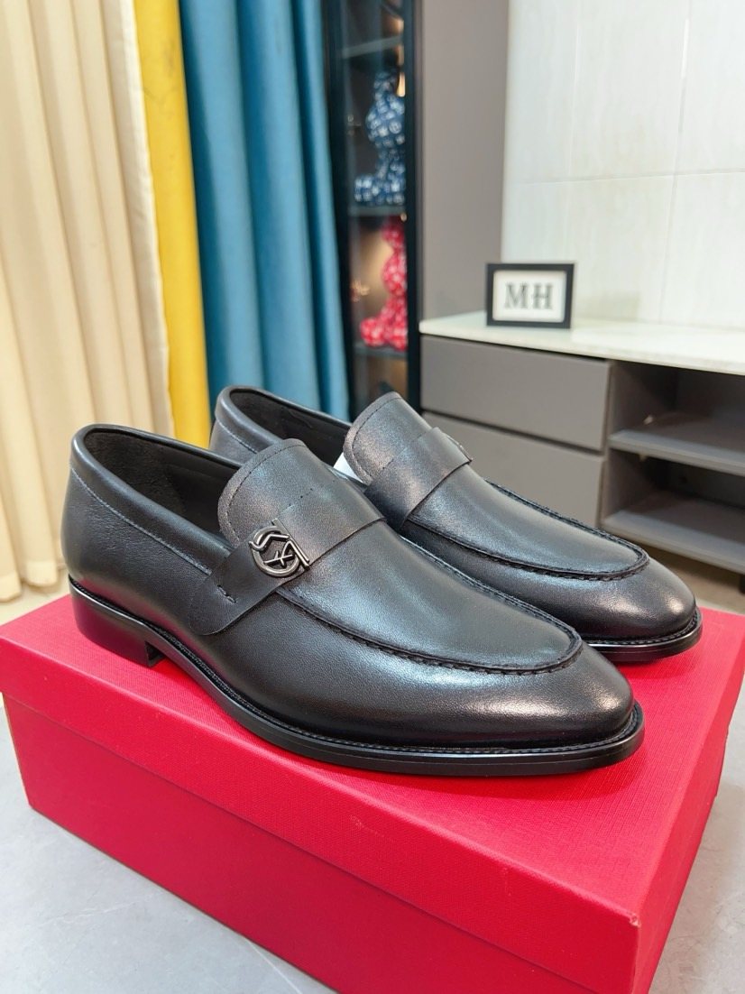 Ferragamo Metal-Accent Moc-Toe Loafers — hero