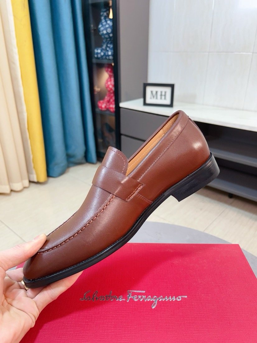 Ferragamo Metal-Accent Moc-Toe Loafers — side