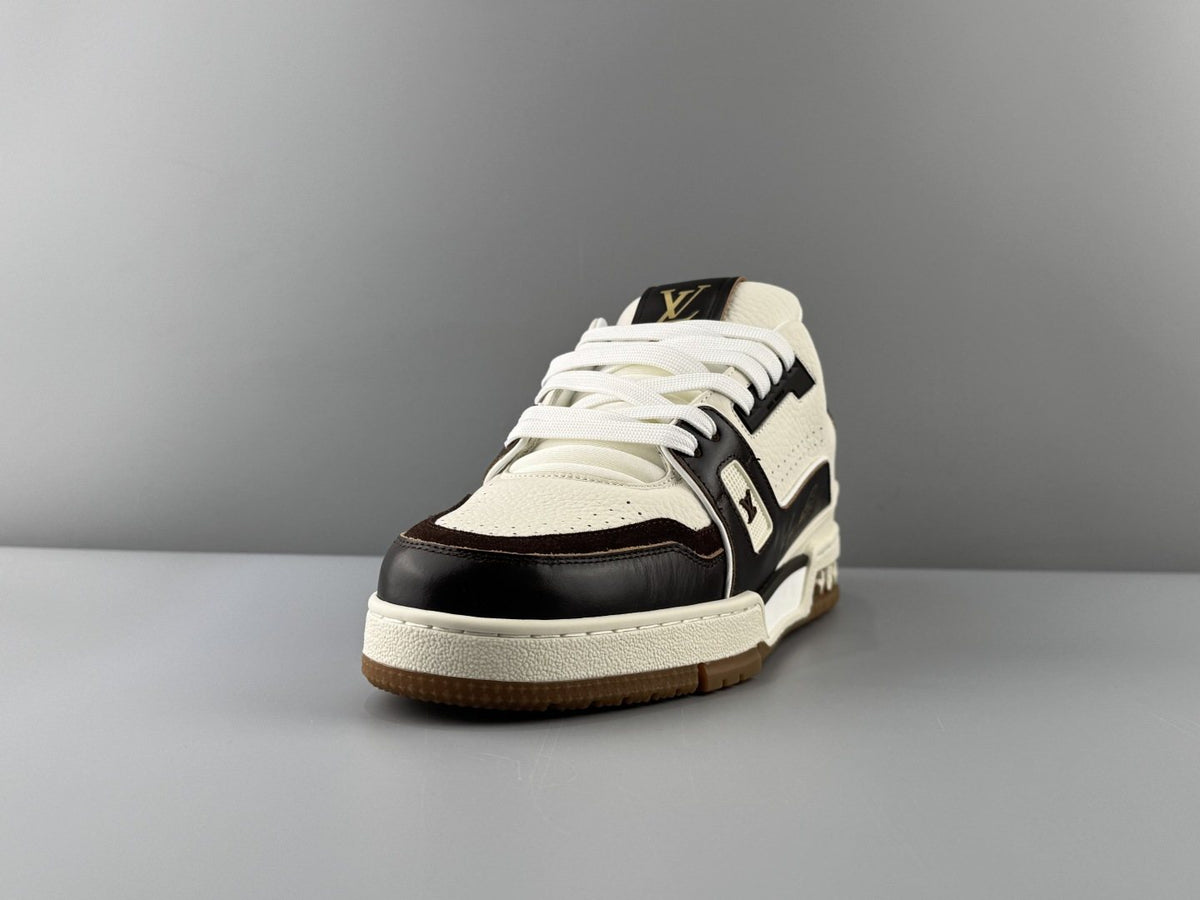 Louis Vuitton White & Black Low-Top Sneakers — front