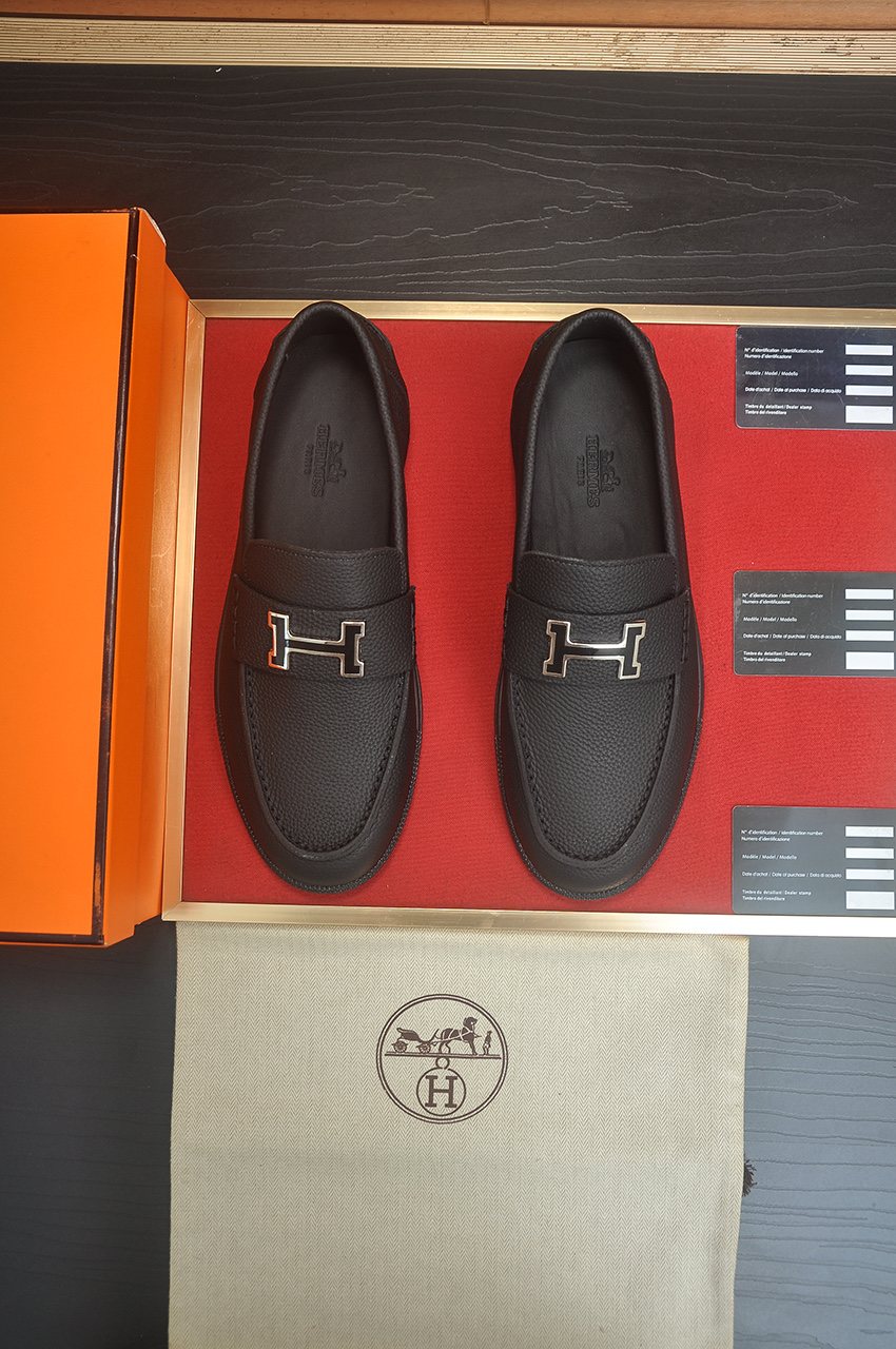 Hermès H-Hardware Slip-On Shoes — front