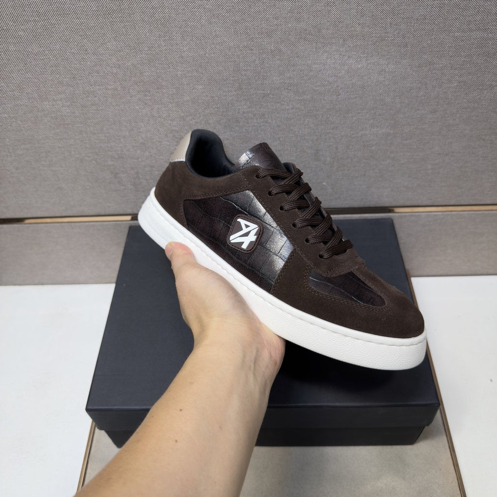 Armani Exchange Paneled Low-Top Sneakers — model