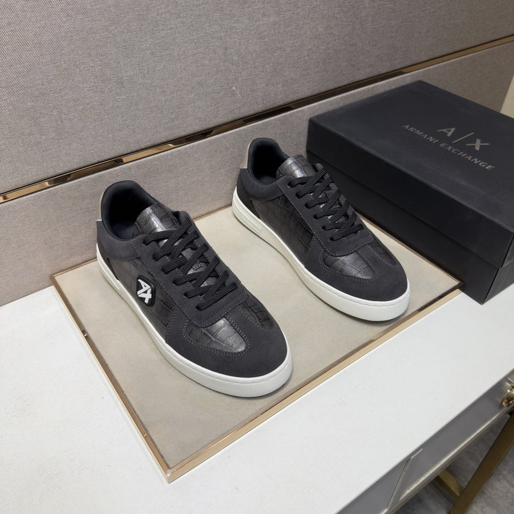 Armani Exchange Paneled Low-Top Sneakers — front