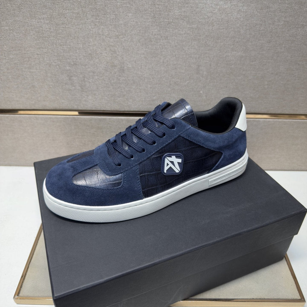 Armani Exchange Paneled Low-Top Sneakers — front