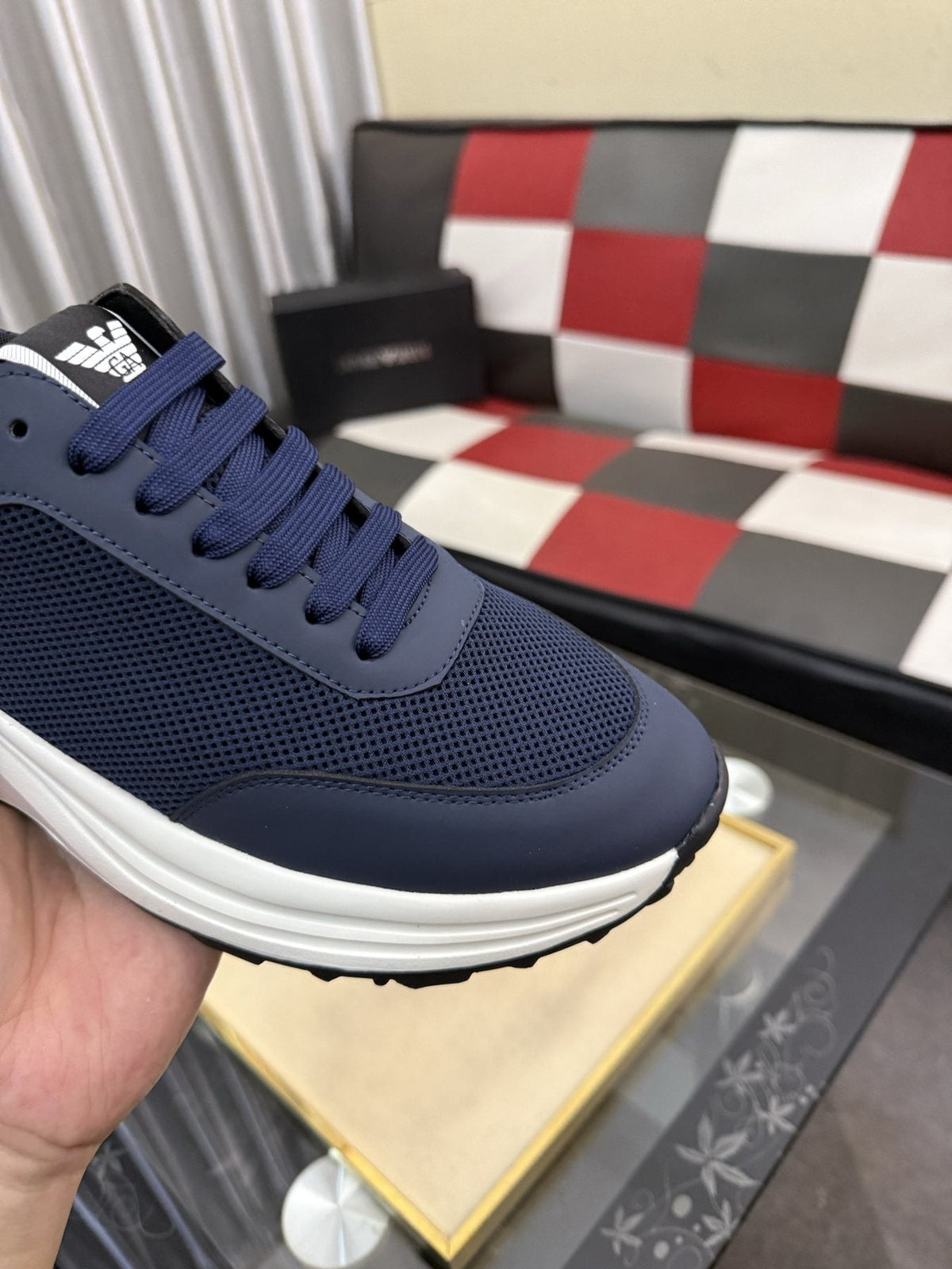 Armani Textured Low-Top Sneakers — detail