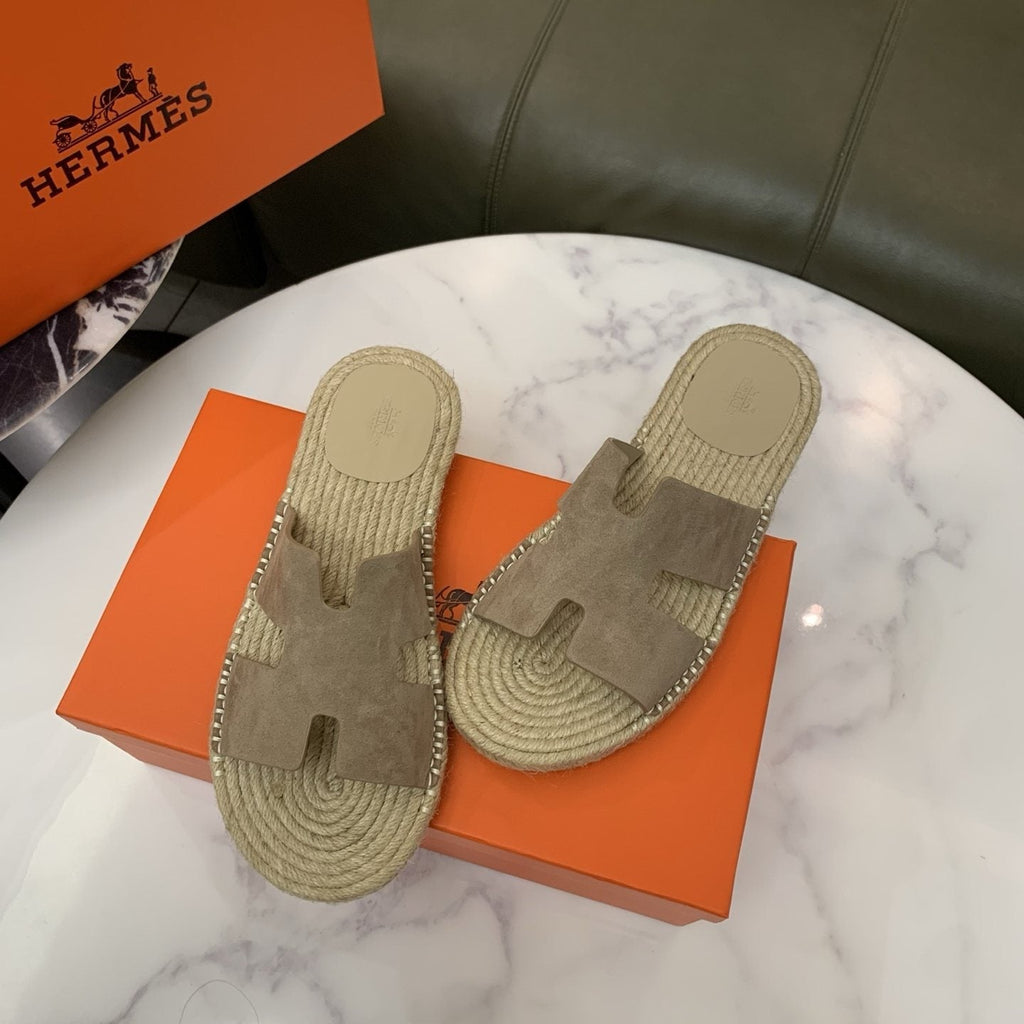Hermès H-Cut Braided Slide Sandals — side