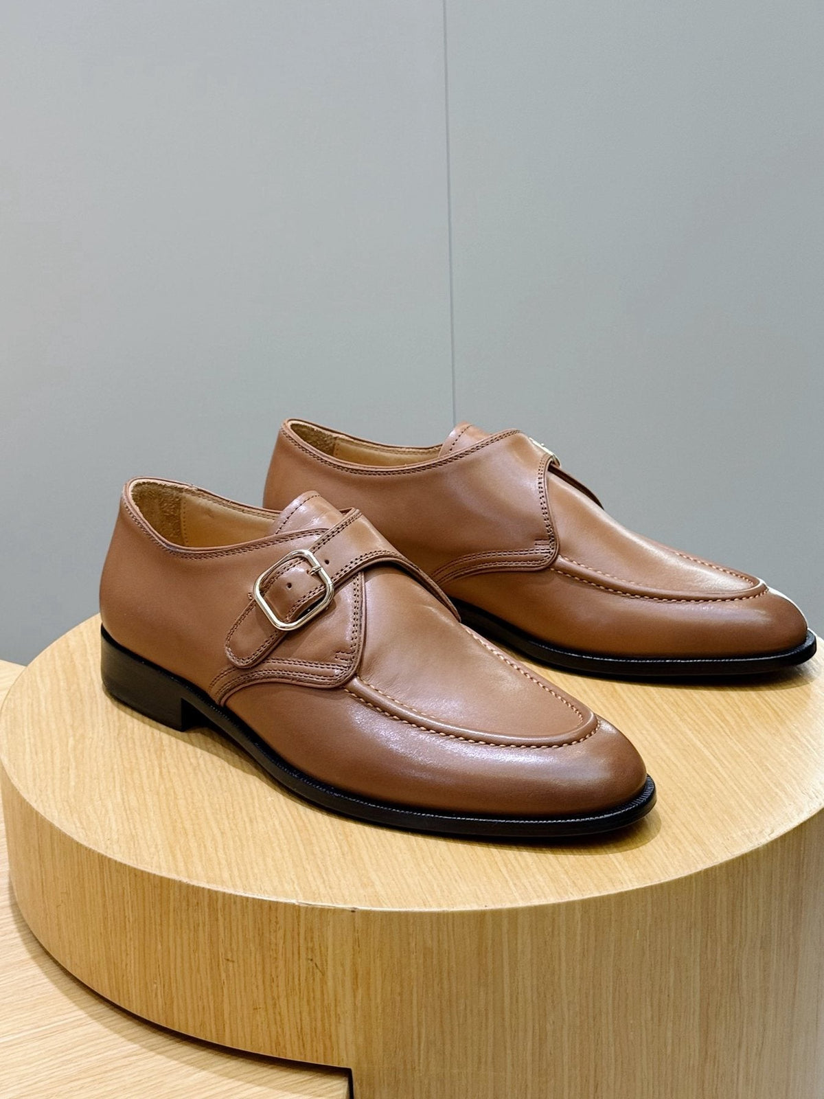 Loro Piana Suede Buckle Loafers — front