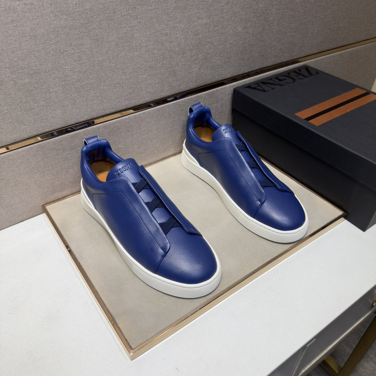 Zegna Low-Top Slip-On Sneakers — front