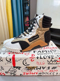 Dolce & Gabbana Metallic Gold High-Top Sneakers — hero