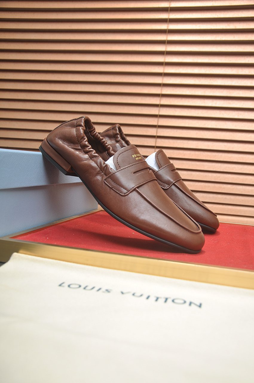 Prada Strap-Detail Slip-On Loafers — front