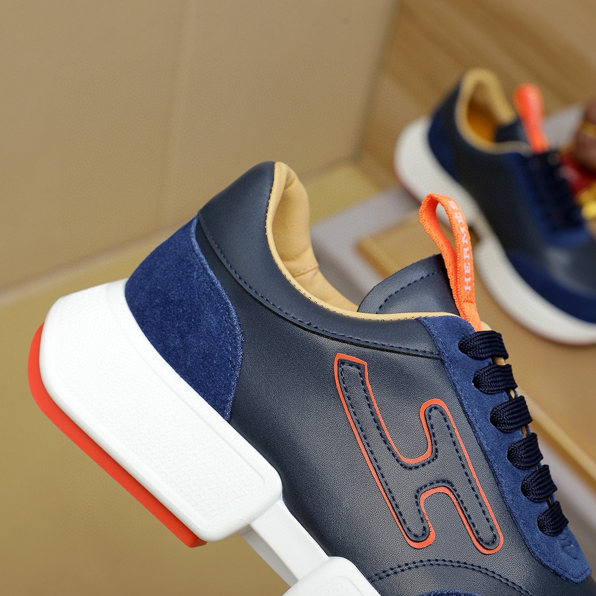 Hermès Color-Block Low-Top Sneakers — detail