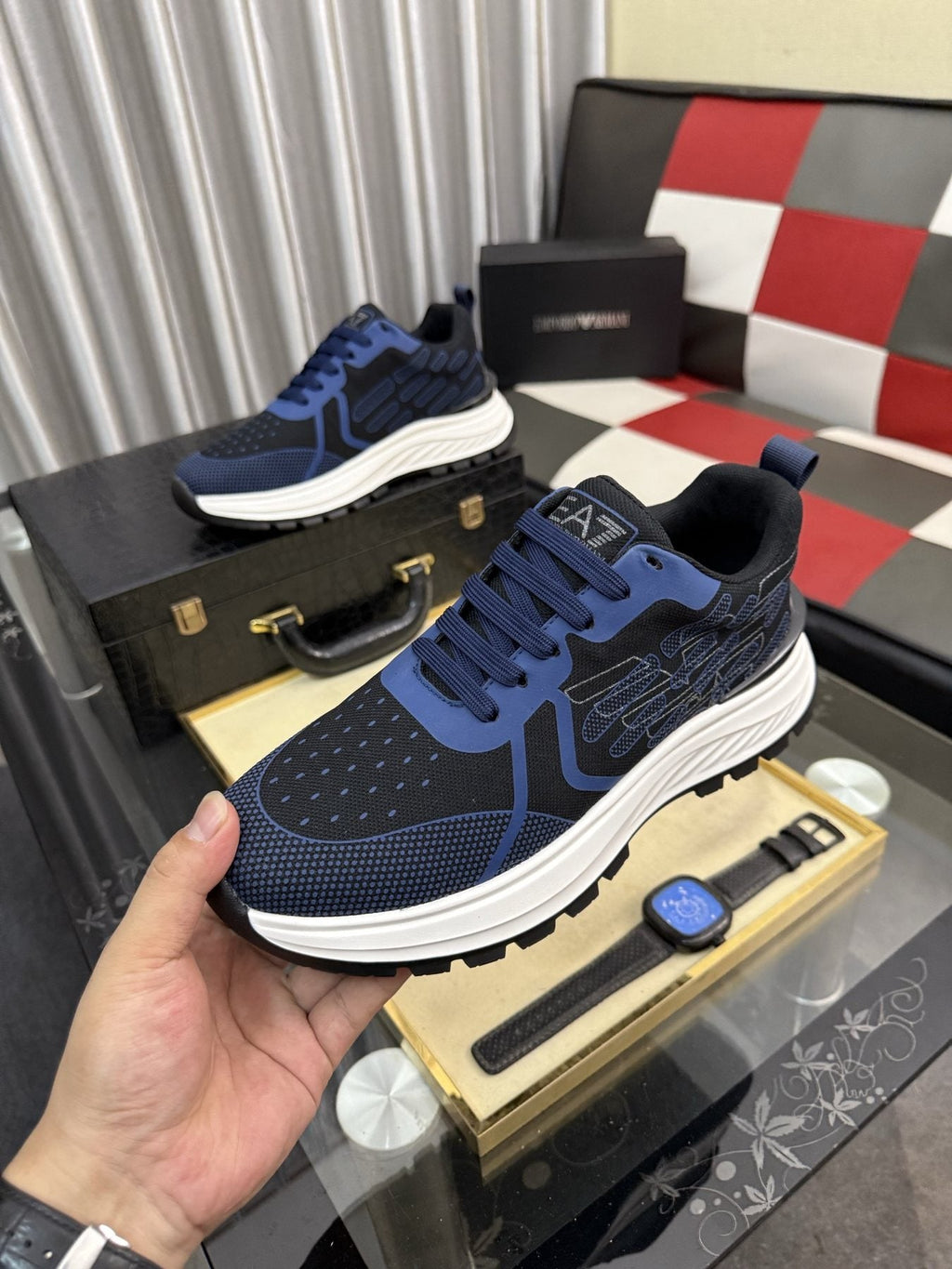 Emporio Armani White Low-Top Sneakers — front