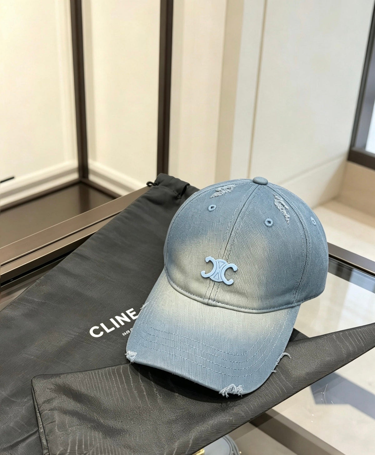 Celine Vintage Distressed Baseball Cap