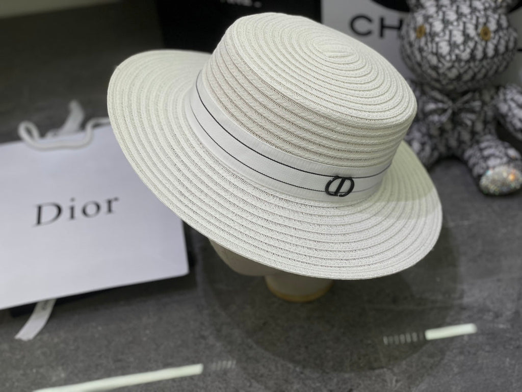 Dior Linen Flat Cap - Black / White