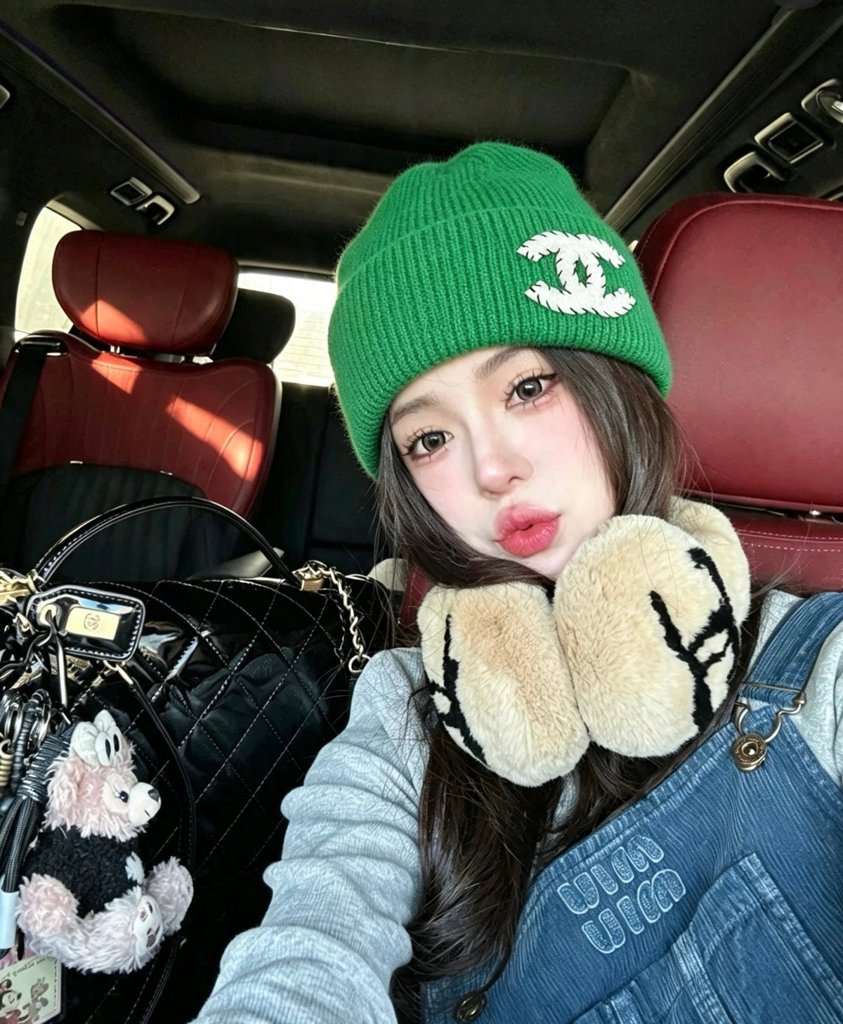 Chanel-Inspired Rabbit Beanie Hat