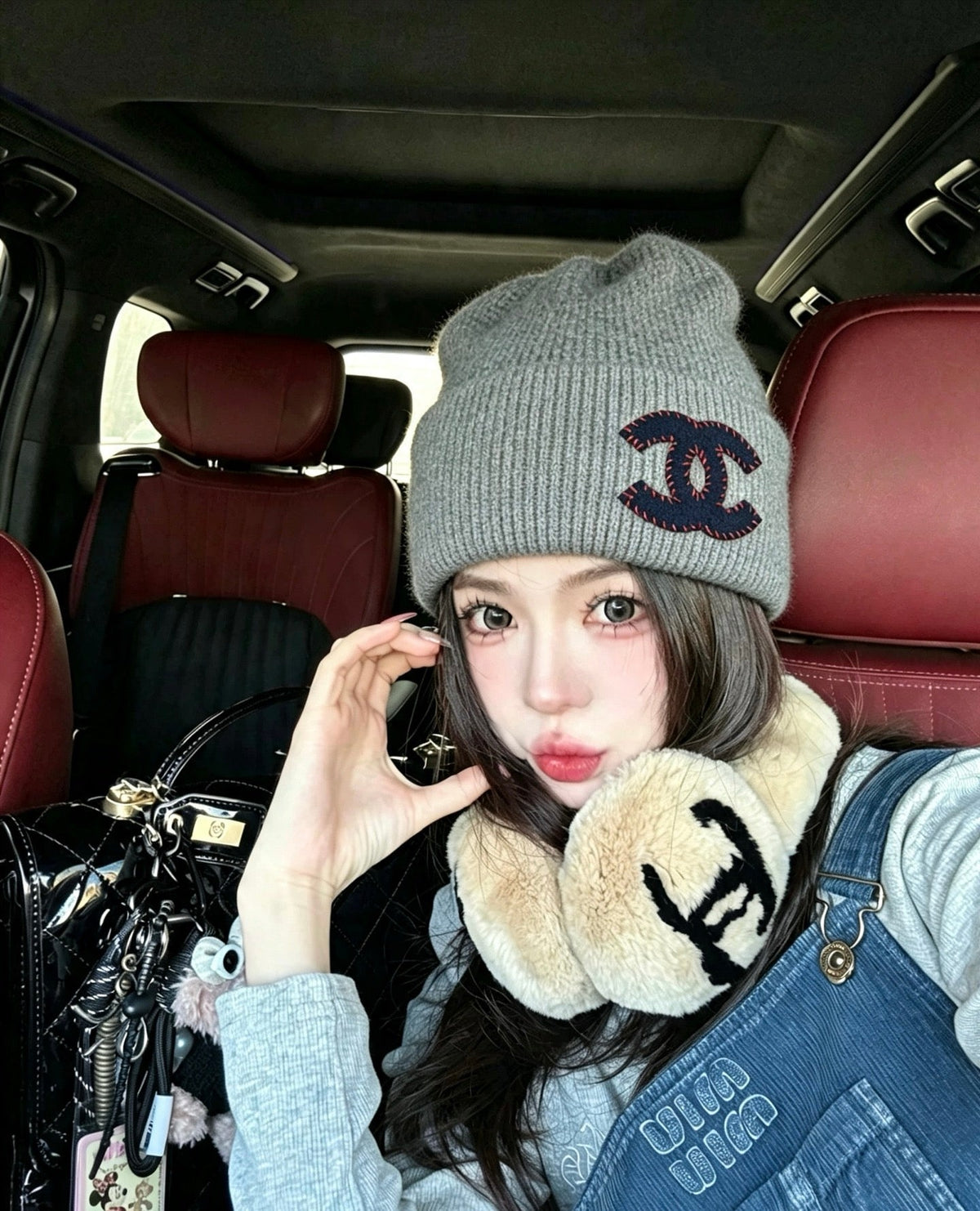 Chanel-Inspired Rabbit Beanie Hat